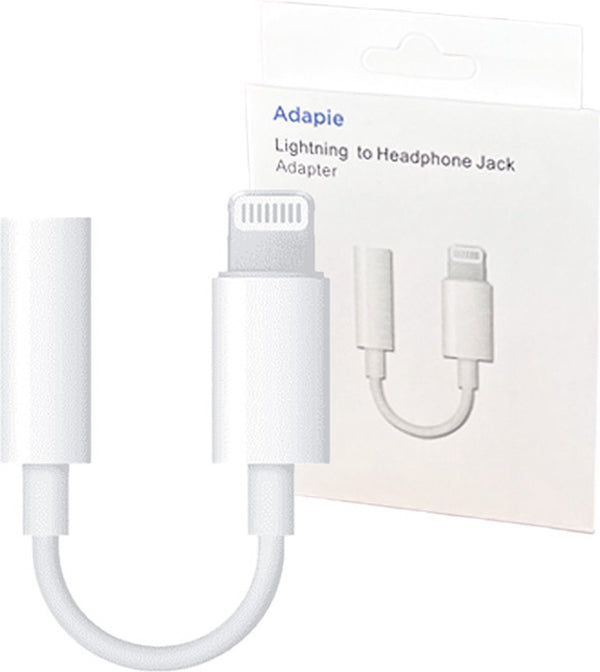 Adapie - Apple Lightning Aux Adapter 3.5mm - Geschikt voor Apple iPhone