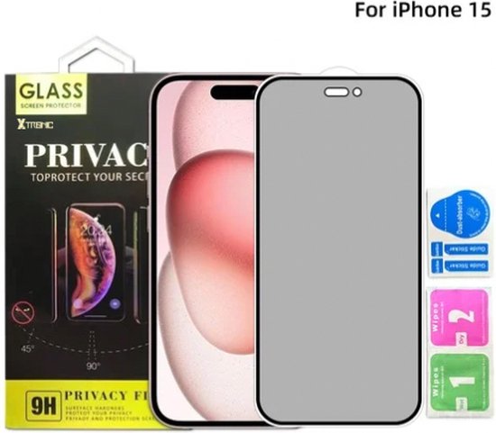 Gmedia Gehard Glas Privacy Screenprotector: iPhone 15