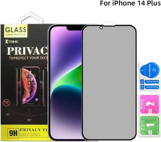 Gmedia Gehard Glas Privacy Screenprotector: iPhone 14 Plus