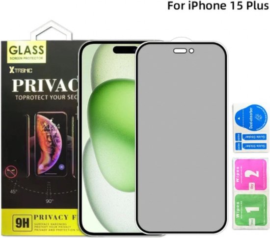 Gmedia Gehard Glas Privacy Screenprotector: iPhone 15 Plus