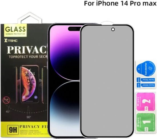 Gmedia Gehard Glas Privacy Screenprotector: iPhone 14 Pro Max