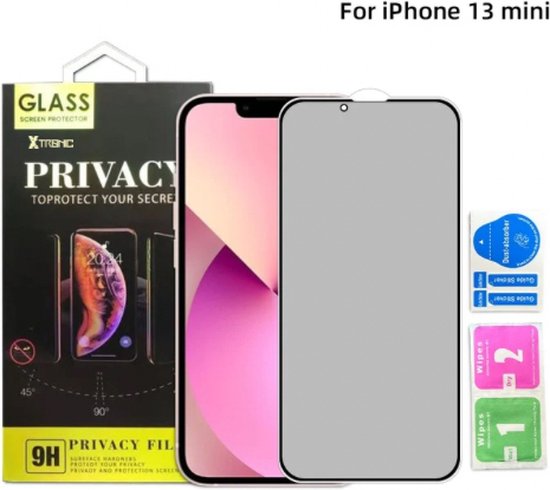 Gmedia Gehard Glas Privacy Screenprotector: iPhone 13 Mini