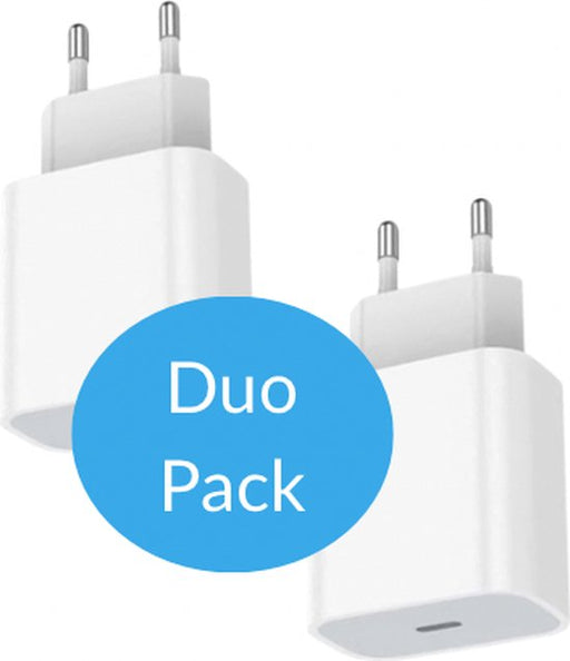 20W Duo-Pack Power Oplader - USB-C Adapter - Oplaadstekker Fast Charger - Snellader - Universeel - Wit