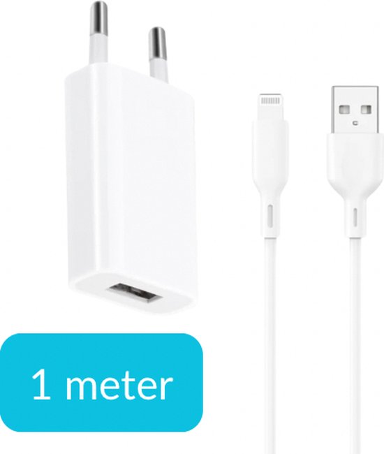 Gmedia USB Oplader voor iPhone - Inclusief USB naar Lightning Kabel - Wit